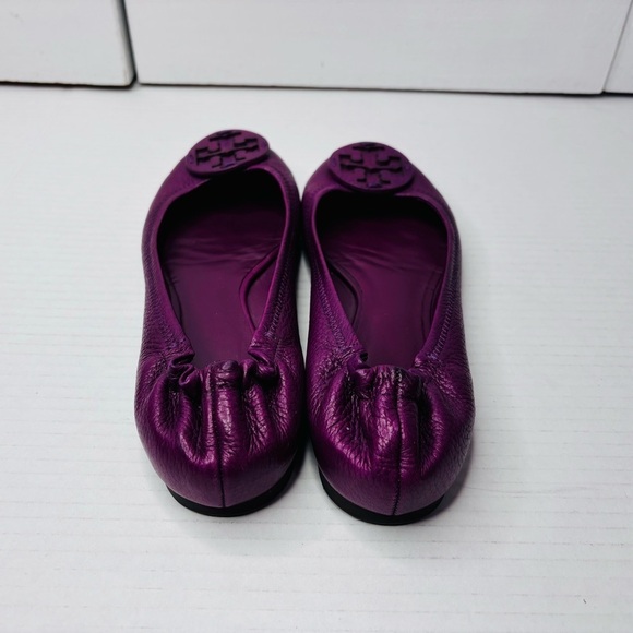 TORY BURCH Purple Leather Reva Ballet Flats Size 6 - Picture 6 of 7